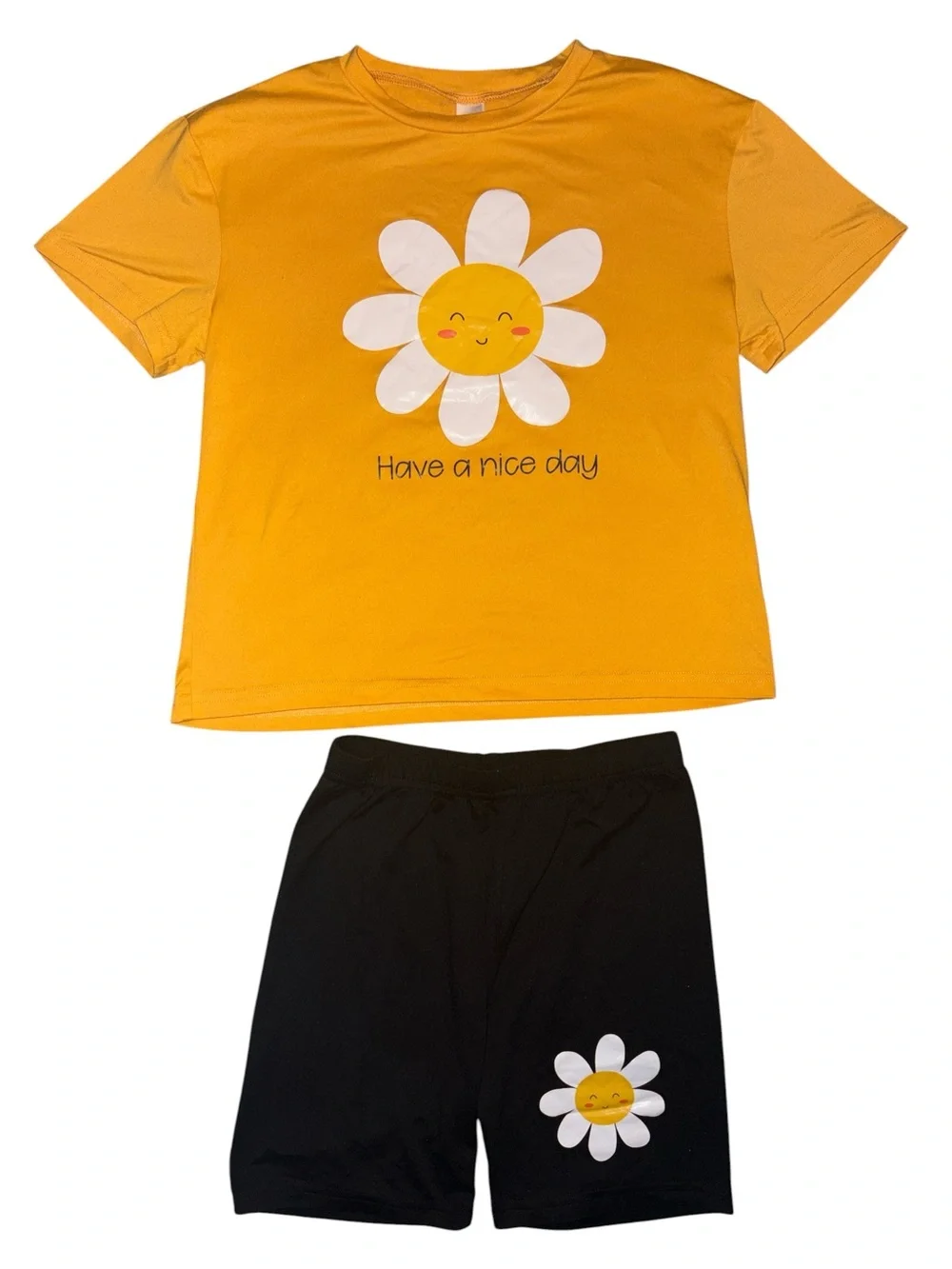 Kids Yellow Daisy 2 Piece Set - Have a Nice Day